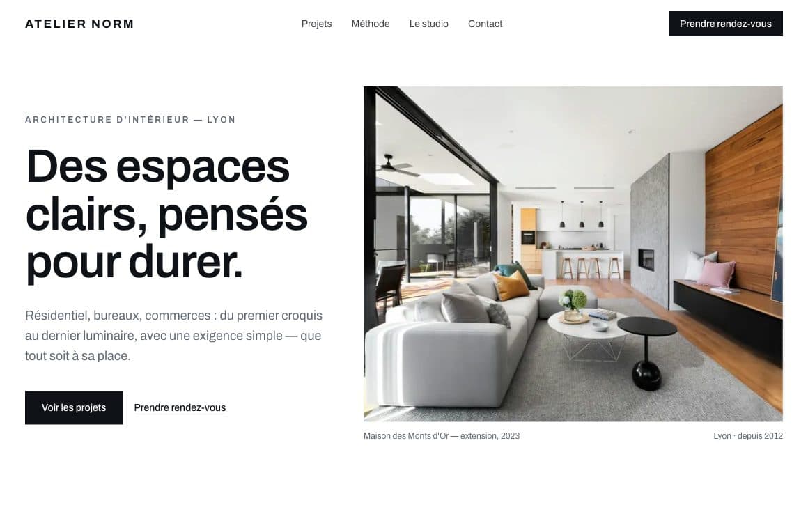 Atelier Norm — studio d'architecture — site d'exemple