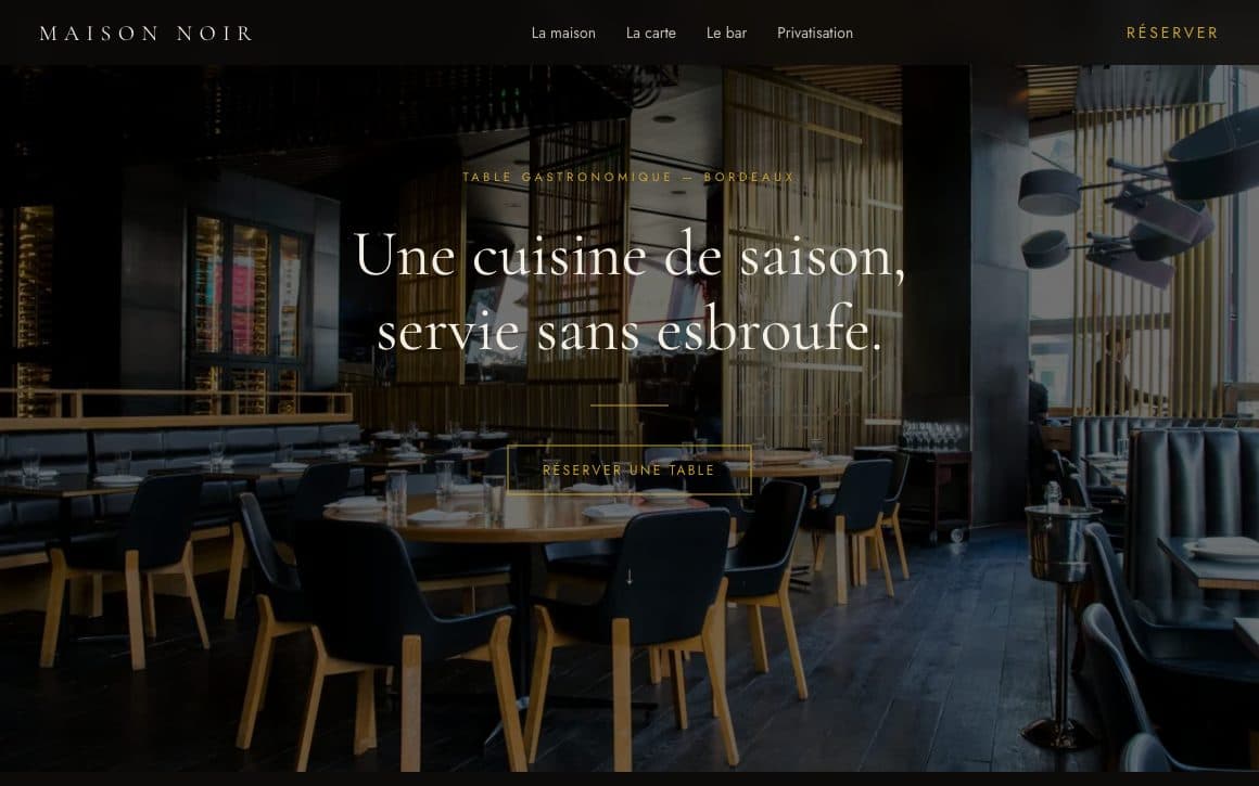 Maison Noir — restaurant & bar — site d'exemple