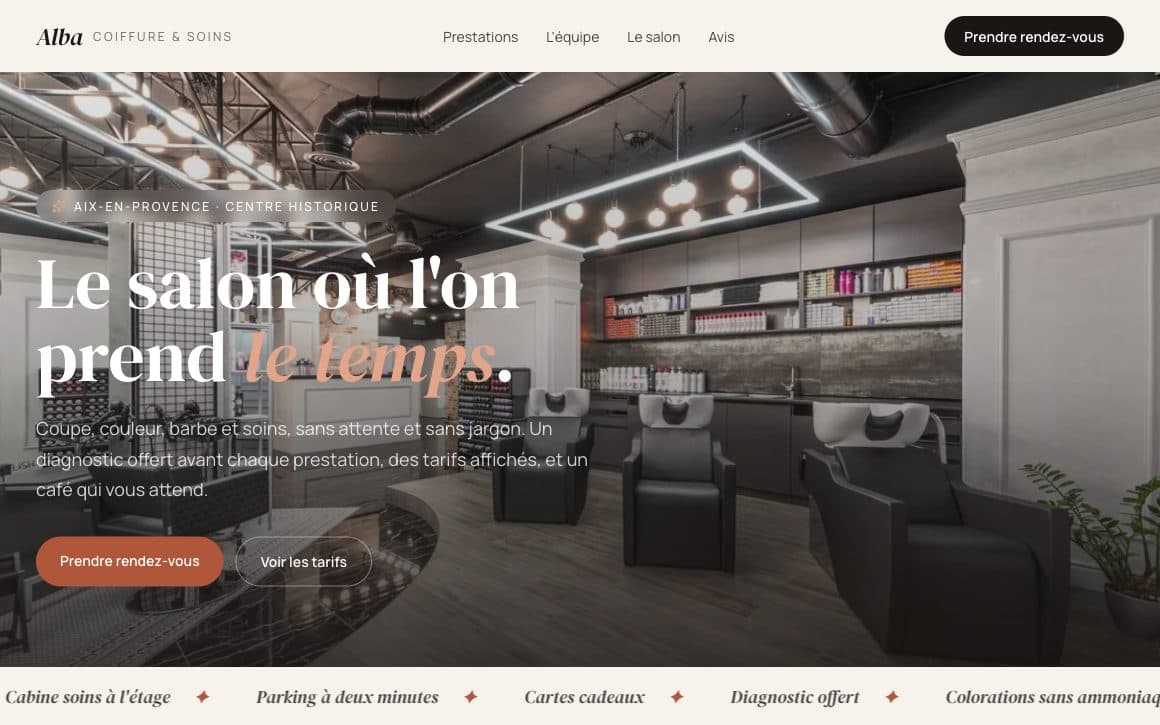 Salon Alba — coiffure & soins — site d'exemple