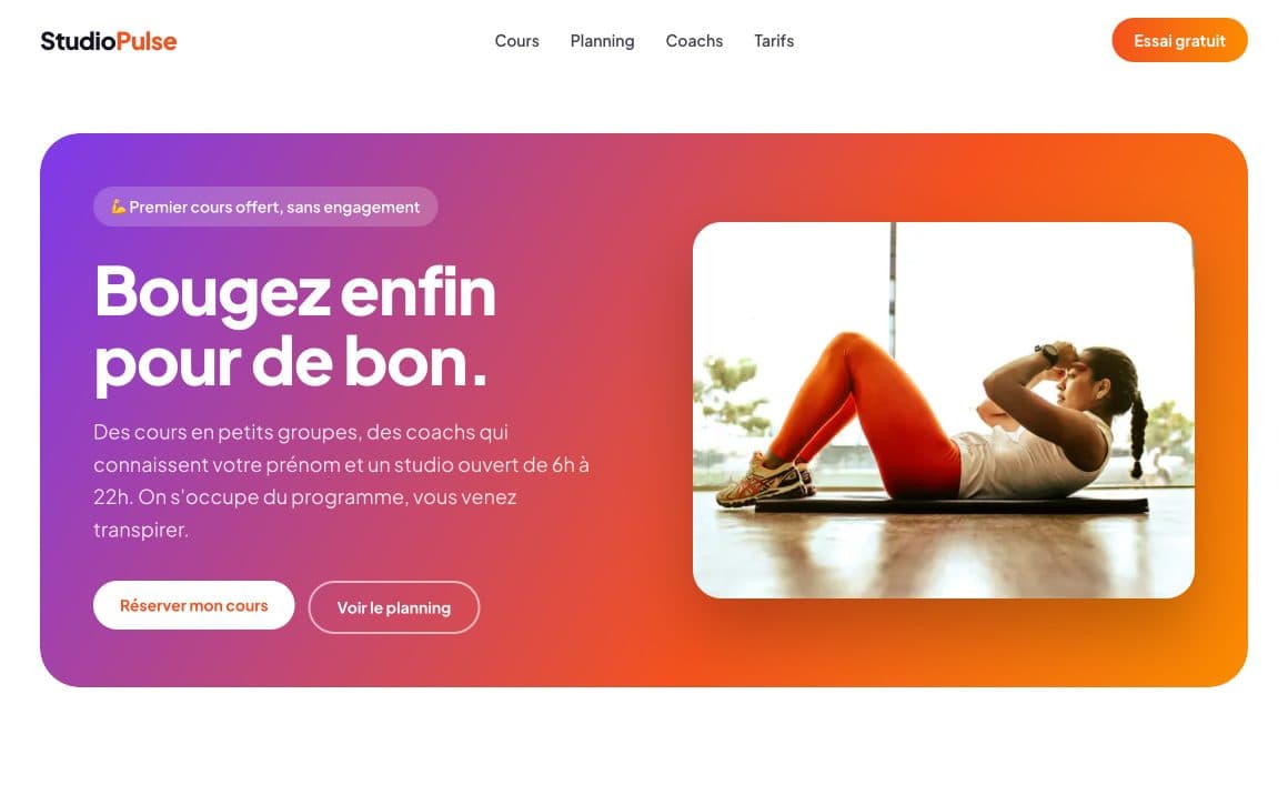 Studio Pulse — coaching sportif — site d'exemple